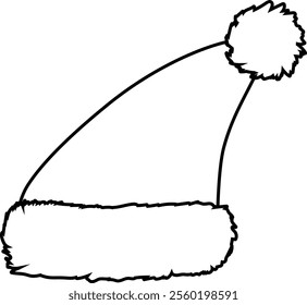 Santa hat isolated silhouette vector art