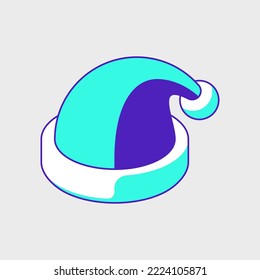 Weihnachtsmütze, isometrische Vektorgrafik