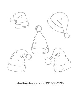 Ilustración de arte de la línea Santa Hat