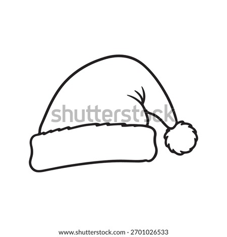 Santa Hat Line Art Vector Icon