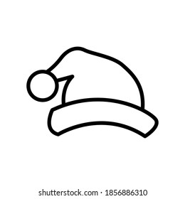 santa hat line icon design vector template