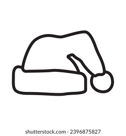 santa hat line icon design vector template