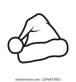 santa hat line icon design vector template