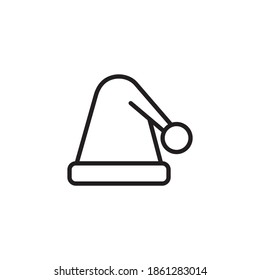 Santa hat line icon isolated on white background