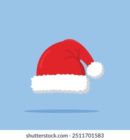 santa hat logo, christmas clothes object illustration. suitable for poster and web icon