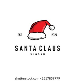 santa hat logotipo ilustração celebração de Natal decoração simples modelo