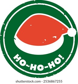 Santa Hat Mail Stamp Vector Illustration