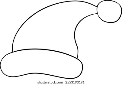Arte de Linha Minimalista do Santa Hat