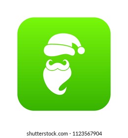 Santa hat, mustache and beard in simple style on a white background vector illustration