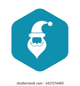 Santa hat, mustache and beard in simple style on a white background vector illustration