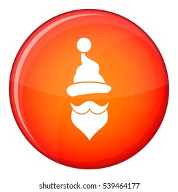 Santa hat, mustache and beard in simple style on a white background vector illustration