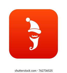 Santa hat, mustache and beard in simple style on a white background vector illustration
