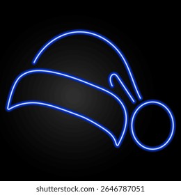 sinal de neon de chapéu de santa, design de banner brilhante moderno, tendências de design moderno colorido no fundo preto. Ilustração vetorial.
