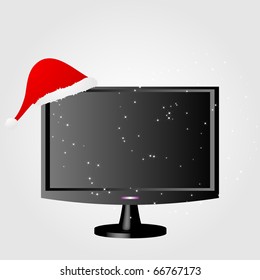 Santa hat on the LCD screen