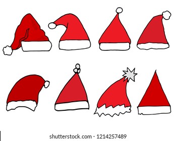Santa hat on white background