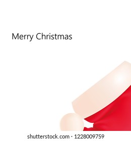 Santa hat on a white background with a greeting "Merry Christmas"