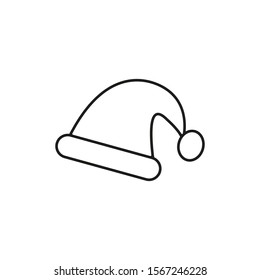 Santa Hat Outline Icon.EPS 10