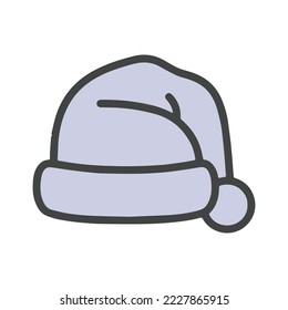 Santa Hat Outline Icon Vector