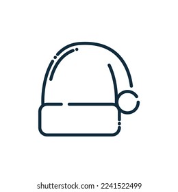 Santa Hat Outline Icon. Winter Icon Season Icon Design Vector Illustration.