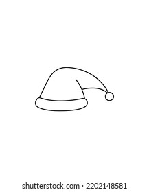  Santa hat outline vector isolated on white background. hat coloring Page Isolated for Kids. for home decor such as posters, wall art, tote bag, t-shirt print.
