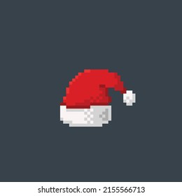 santa hat en el estilo de arte de píxeles