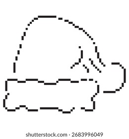 ícone de pixel do santa hat, 8 bits. Ilustração isolada de vetor.