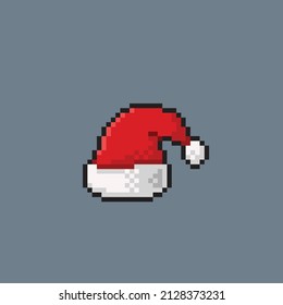 Santa hat in pixel style