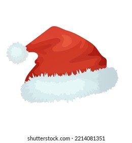 Santa hat red colored. New Year hat isolated on white background