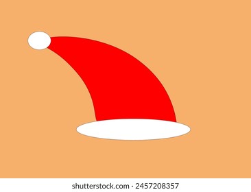 santa hat red on brown background,