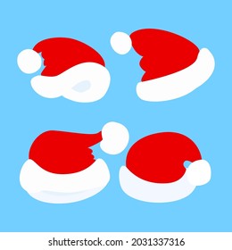 Santa Hat Seamless Pattern in Cartoon Style. XMAS Holiday Wallpaper. Merry Christmas Vector Template.