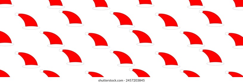 Santa hat seamless pattern on transparent background