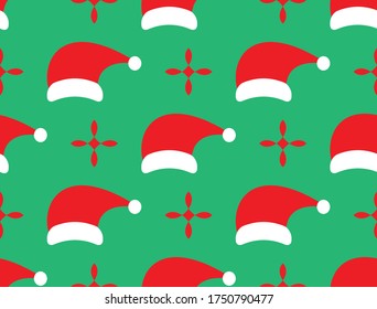 Santa hat, seamless texture for the design of wrapping pape