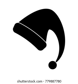 santa hat silhouette for christmas design isolated on white background
