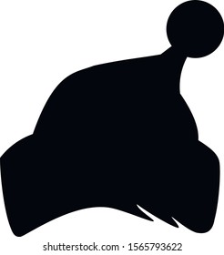 Santa hat silhouette. Isolated image on white background