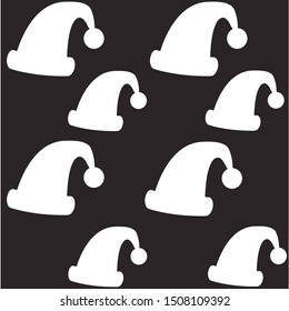 Santa hat, silhouette, vector illustration