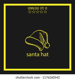 santa hat sketch vector icon