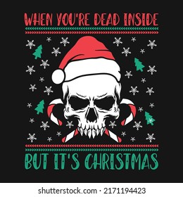 Santa Hat Skull Christmas Vector T-shirt svg