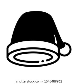 santa hat solid black vector icon