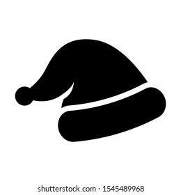 santa hat solid black vector icon