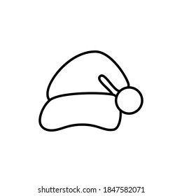 Santa hat thin line icon. Santa Claus cap vector illustration isolated on white. Eps 10