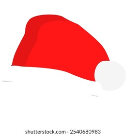 Santa Hat Vector. Santa Cap in Flat Design