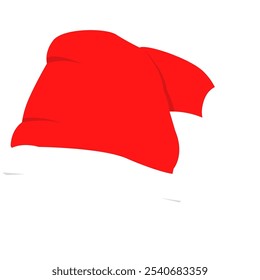 Santa Hat Vector. Santa Cap in Flat Design