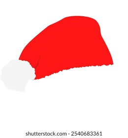 Santa Hat Vector. Santa Cap in Flat Design