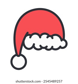 Santa hat vector cartoon illustration.