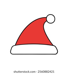 Santa Hat Vector, Christmas Cap Art Illustration