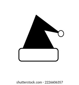 santa hat vector icon isolated on white background, vector illustration