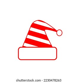 Santa hat vector icon isolated on white background, vector illustration 