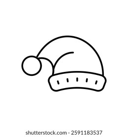 Santa hat vector icon stock illustration