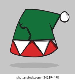 Santa hat, vector illustration.