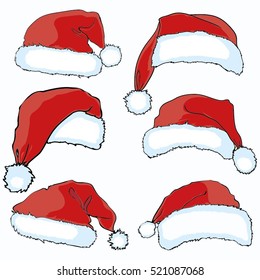 Santa Hat Vector Illustration Stock Vector (Royalty Free) 521087068